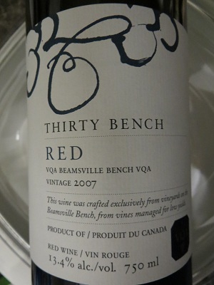 Taste It Again:  Thirty Bench 2007 Red