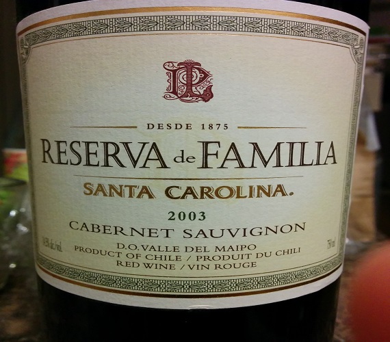 Santa Carolina 2003 Cabernet Sauvignon, Reserva de Familia (Chile)