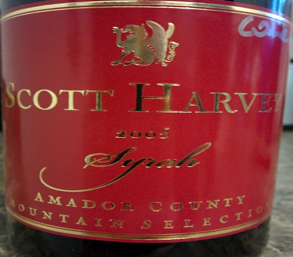 Scott Harvey 2005 Amador County Syrah, Mountain Selection (California)