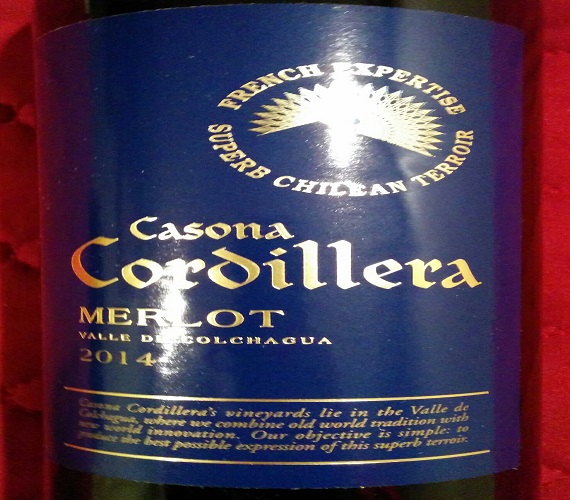 Casona Cordillera 2014 Merlot (Chile)