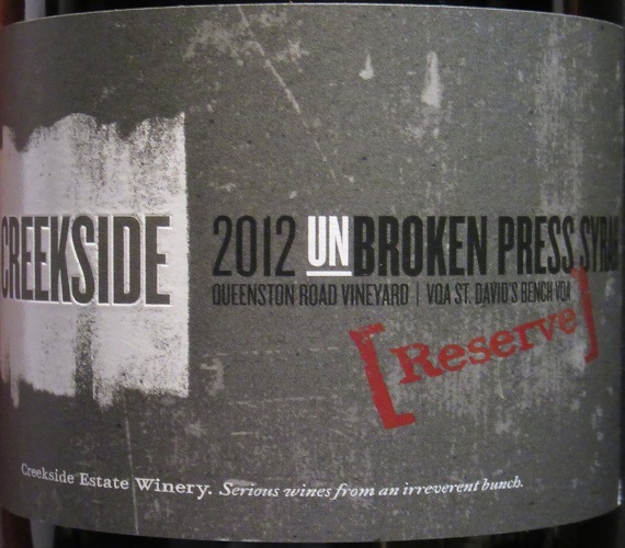 Video Review: Creekside 2012 Broken & UnBroken Press Syrah
