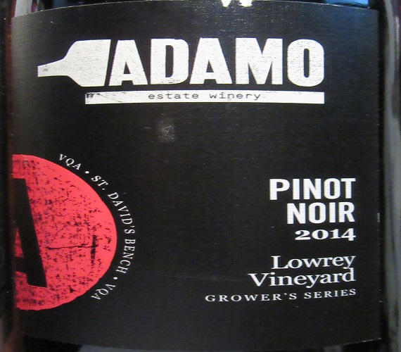 Video Review:  Adamo 2014 Lowrey Vineyard Pinot Noir