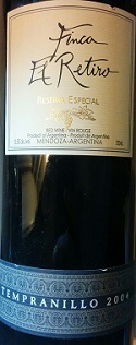 Finca El Retiro 2004 Tempranillo