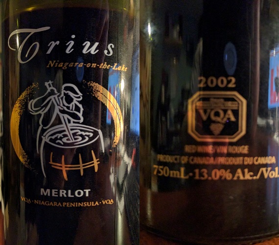 Lost & Found:  Hillebrand 2002 Trius Merlot
