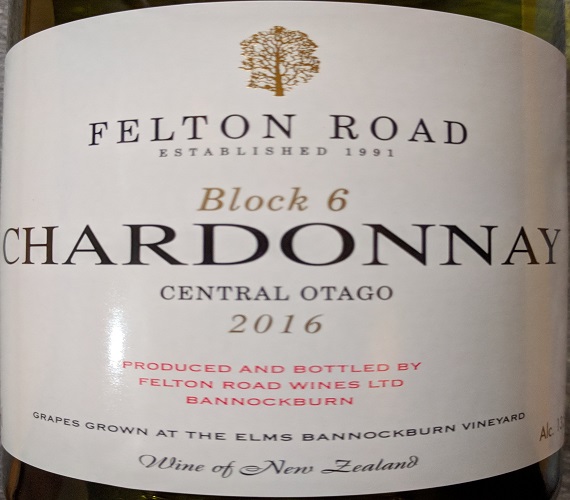 Video Review : Felton Road 2016 Chardonnay, Block 6 (New Zealand)