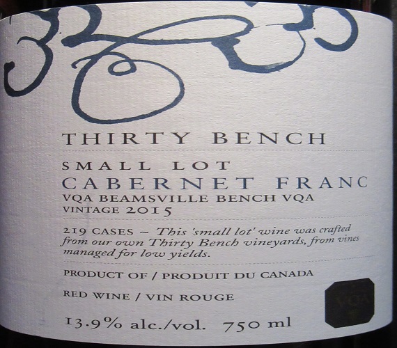 Video Review : Thirty Bench 2015 Small Lot Cabernet Franc