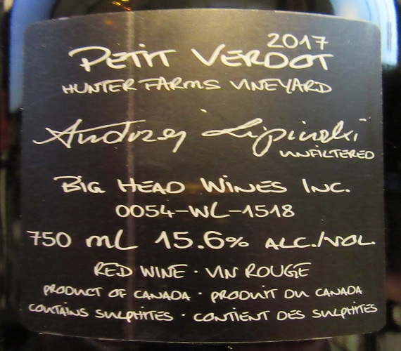 Video Review : Big Head Wines 2017 Petit Verdot “RAW”
