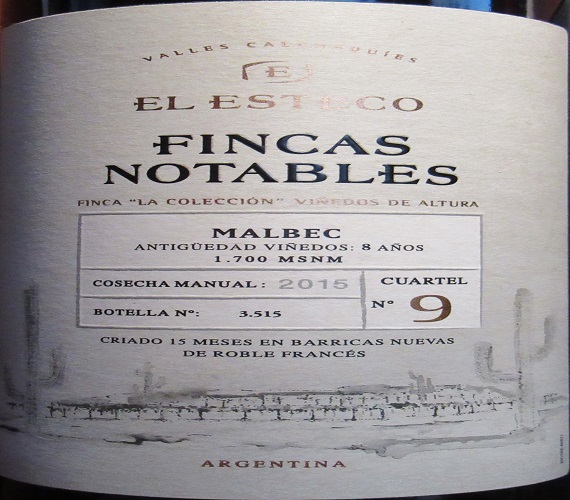 Video Review : Bodega El Esteca 2015 Notables Malbec (Argentina)