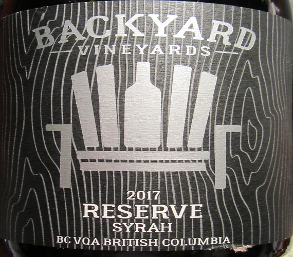 Video Review : Backyard Vineyard 2017 Syrah Reserve (British Columbia)