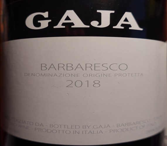 Wine Review : Gaja 2018 Barbaresco (Italy)