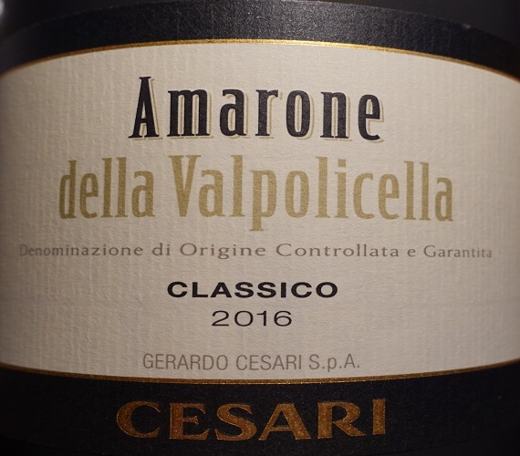 Wine Review : Cesari 2016 Amarone della Valpolicella Classico (Italy)