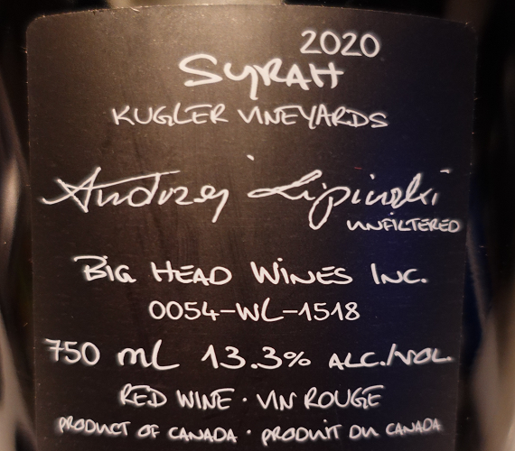 Video Review : Big Head Wines 2020 RAW Syrah (Ontario Wine)
