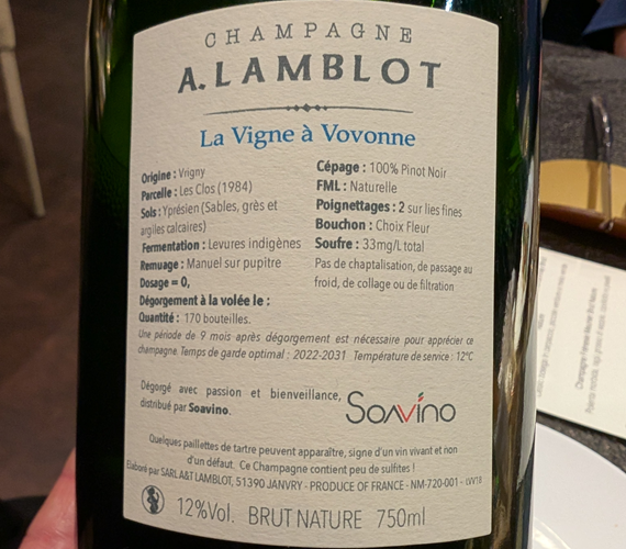 The Champagnes of Alexandre Lamblot (Dinner)